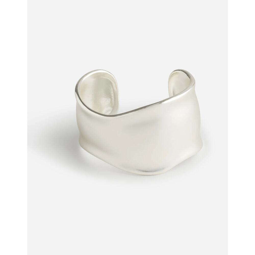 NWT Madewell Sculpted Wide Cuff Bracelet Light Silver Ox
